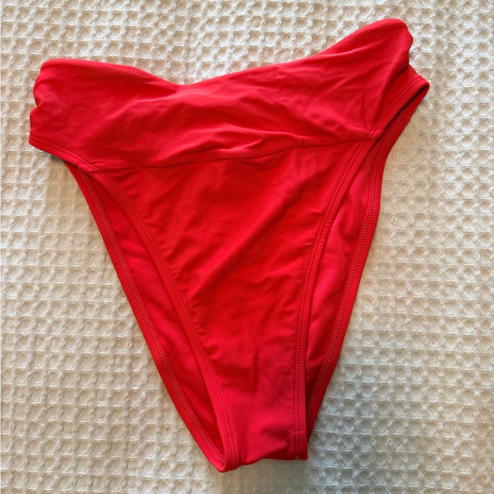 Wild Fable High Waisted Extra High Leg Extra Cheeky Red Bikini Bottom Size S